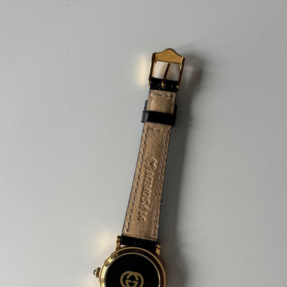 Gucci 1990s Date Round Dial Gold Plated Watch