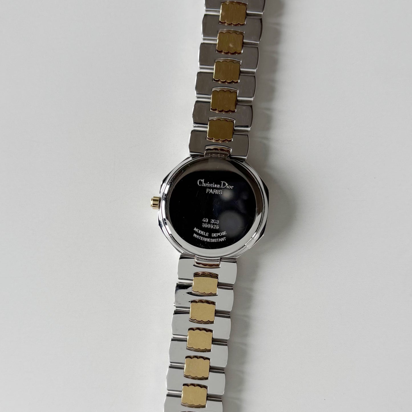 Dior 1990s Octagon Two Tone Gold Plated Watch