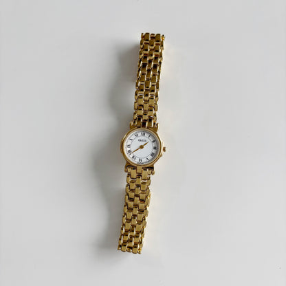 Gucci 1990s Round Dial Gold Plated Watch