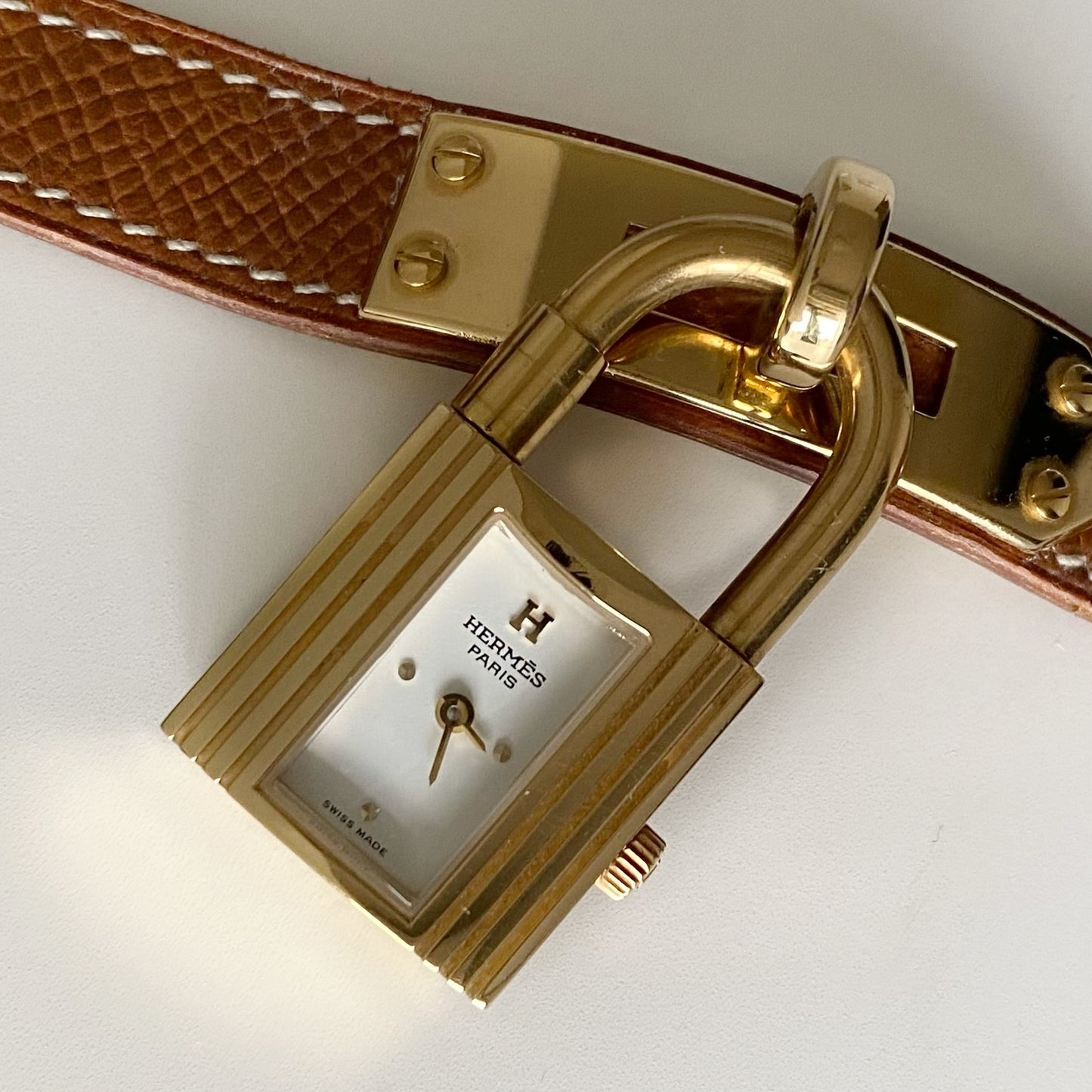 Hermes 1990s Kelly Gold Plated Watch