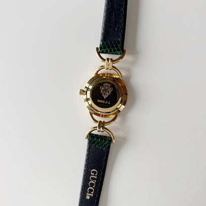 Gucci 1990s Seashell Dial Gold Plated Horsebit Watch