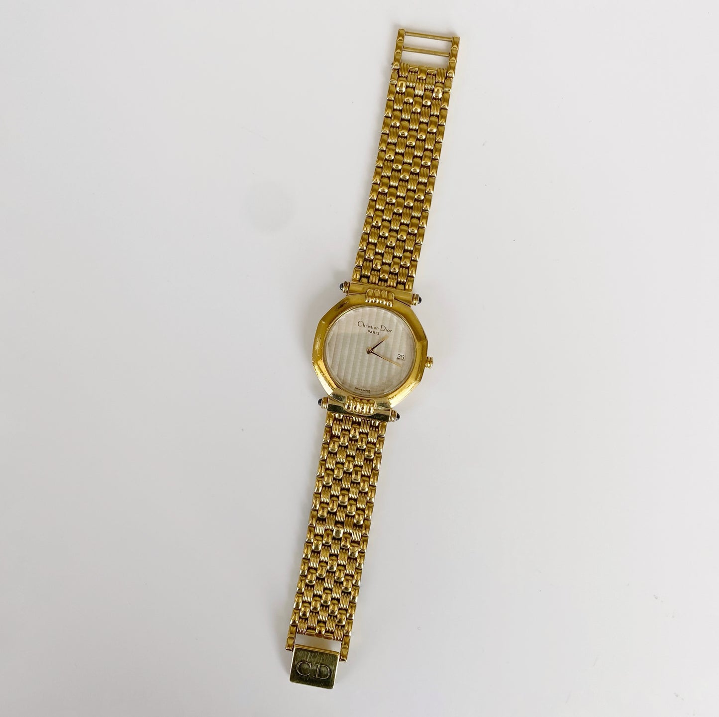 Dior 1990s CD Logo Dial Date Gold Plated Watch