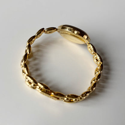 Gucci 1990s Interchangeable Bezel Gold Plated Rice Chain Watch with 6 bezels, case (160mm)