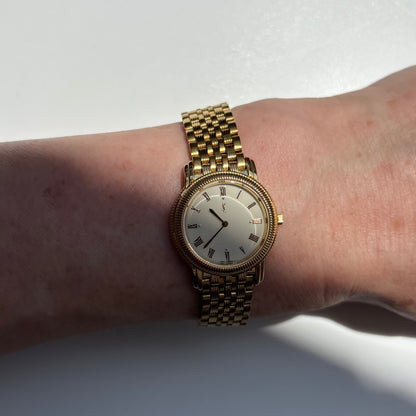 Yves Saint Laurent 1990s Round Dial Gold Plated Watch