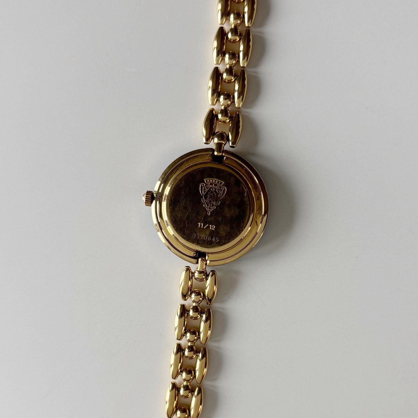Gucci Interchangeable Bezel Gold Plated Rice Chain Watch with 6 bezels, case (168mm)