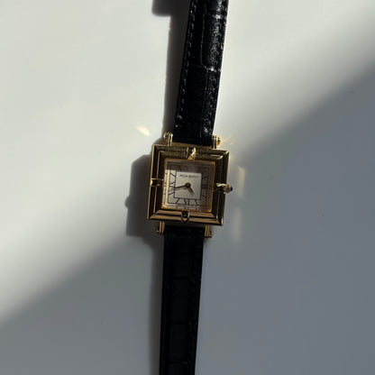 Yves Saint Laurent 1990s Square Dial Gold Plated Watch