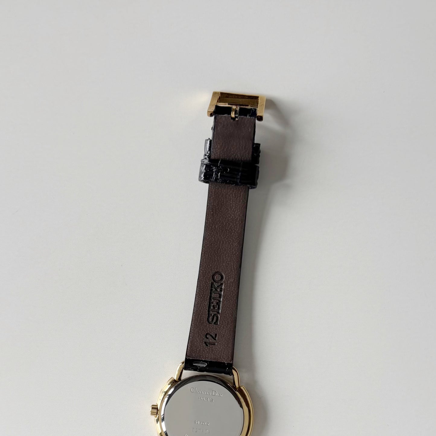 Dior 1990s Round Dial Gold Plated Watch