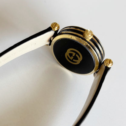 Gucci 1990s Round Dial Gold Plated Watch