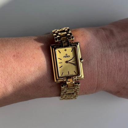 Fendi 1990s Gold Plated Watch Limited Edition (only 2,500 pieces made)
