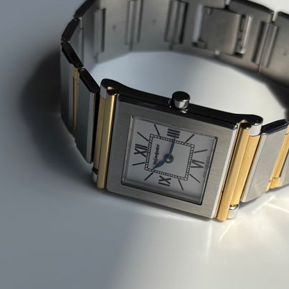 Yves Saint Laurent Square Dial Gold Plated Two Tone Watch