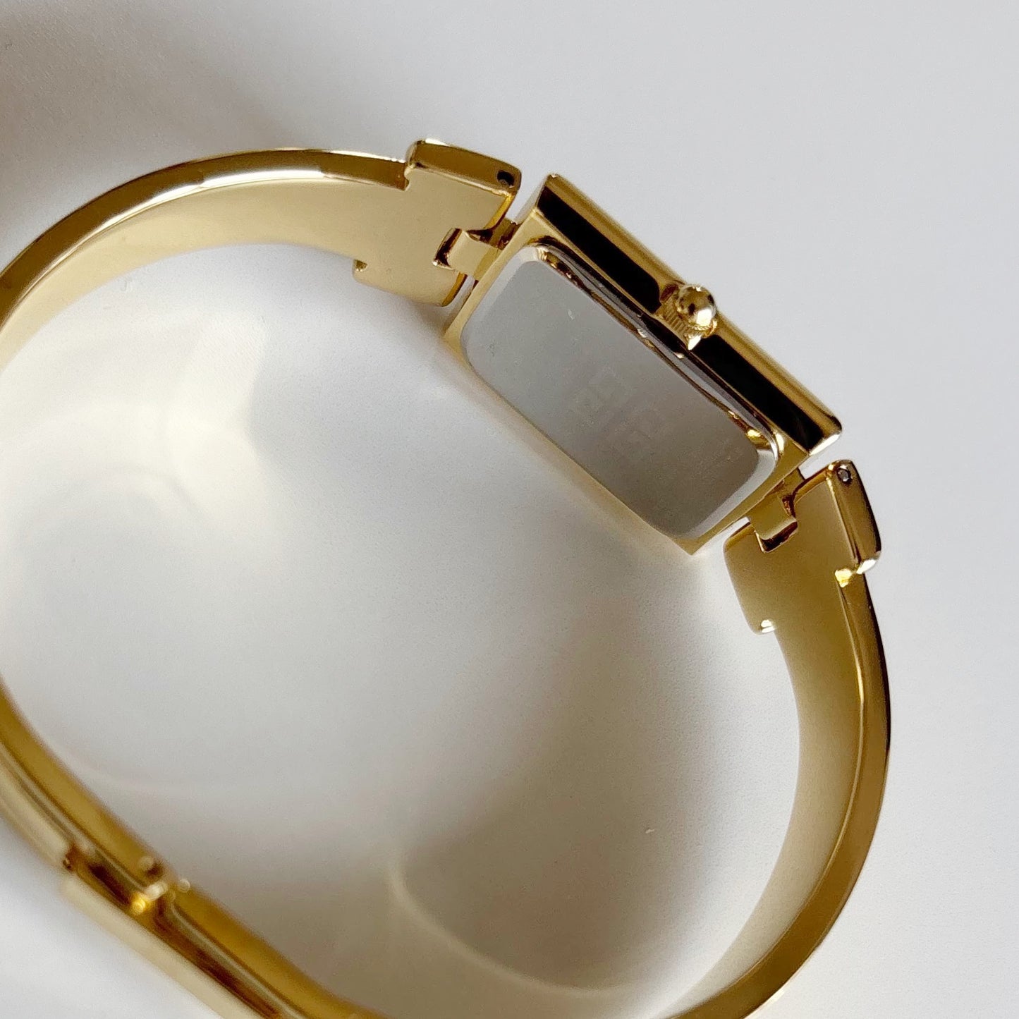 Givenchy 1990s Black Dial Gold Plated Bangle Watch