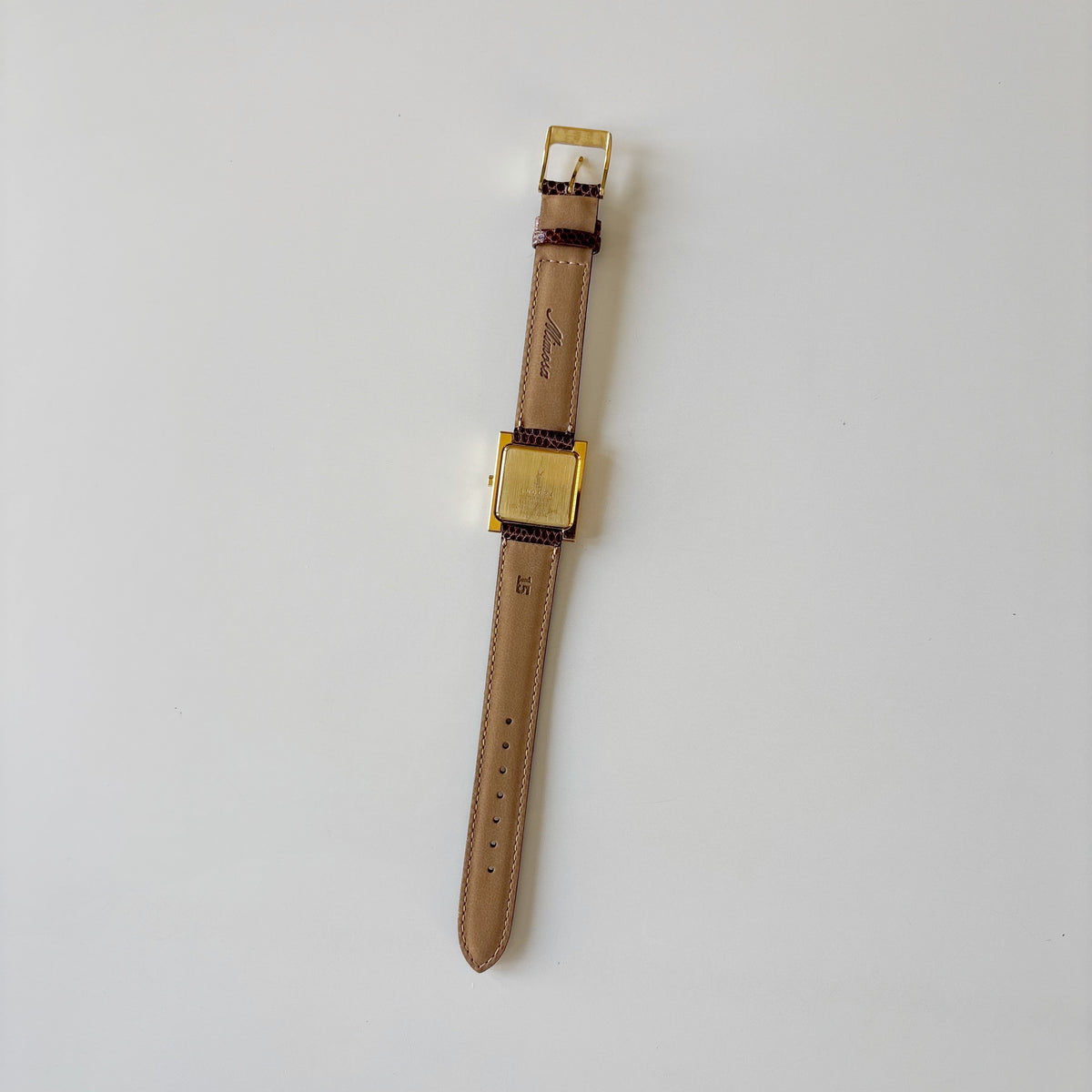 Yves Saint Laurent 1990s Square Dial Gold Plated Watch