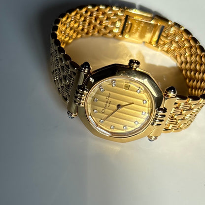 Dior 1990s Octagon Dial Gold Plated Watch