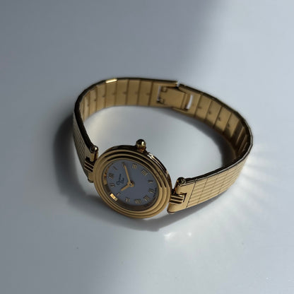 Dior 1990s Round Dial Gold Plated Watch