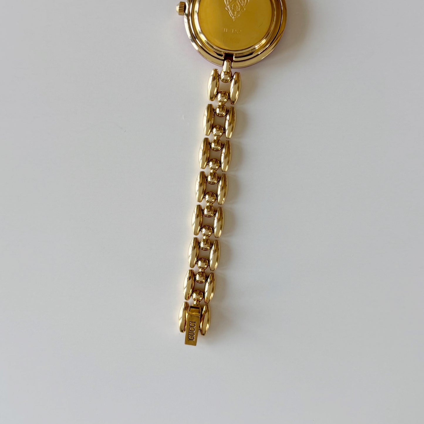 990s Interchangeable Bezel Gold Plated Rice Chain Watch with case, 6 bezels (160mm)