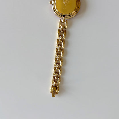 990s Interchangeable Bezel Gold Plated Rice Chain Watch with case, 6 bezels (160mm)