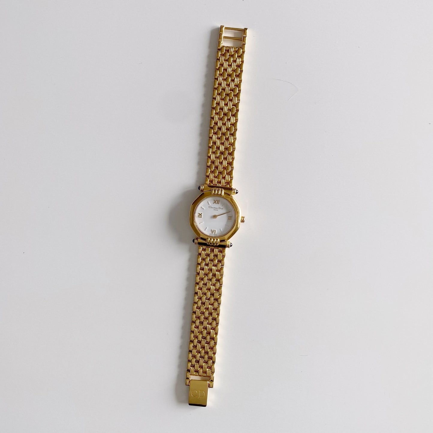 Dior 1990s Octagon Gold Plated Watch