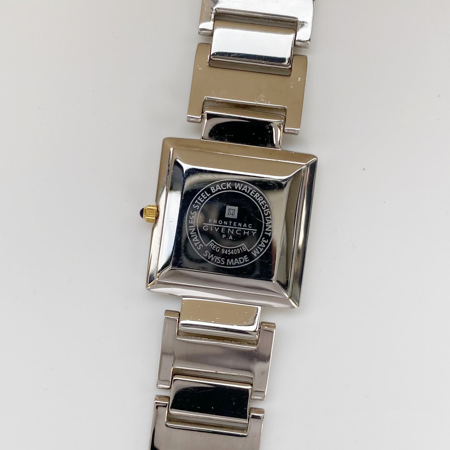 Givenchy 1990s Square Two Tone Watch