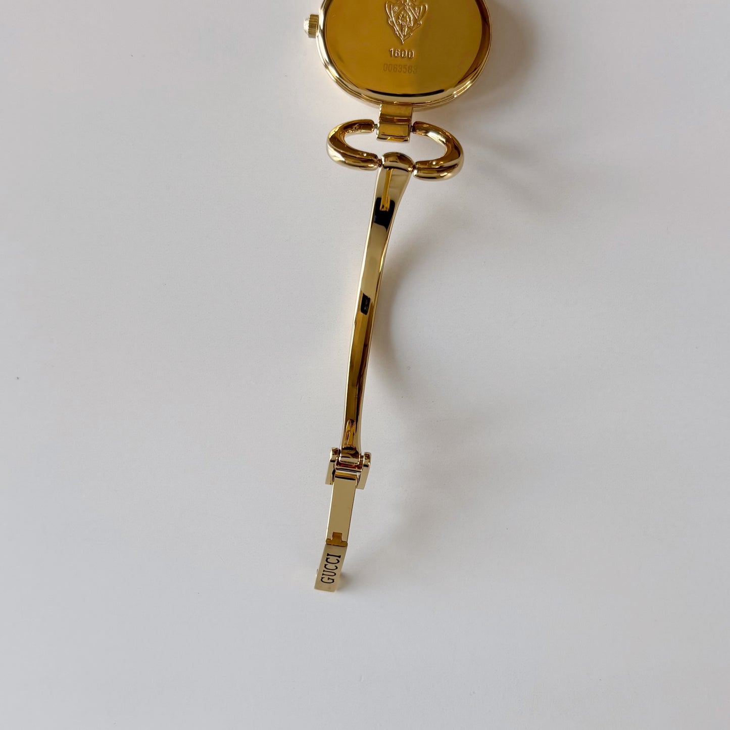 Gucci 1990s Oval Dial Gold Plated Bangle Watch