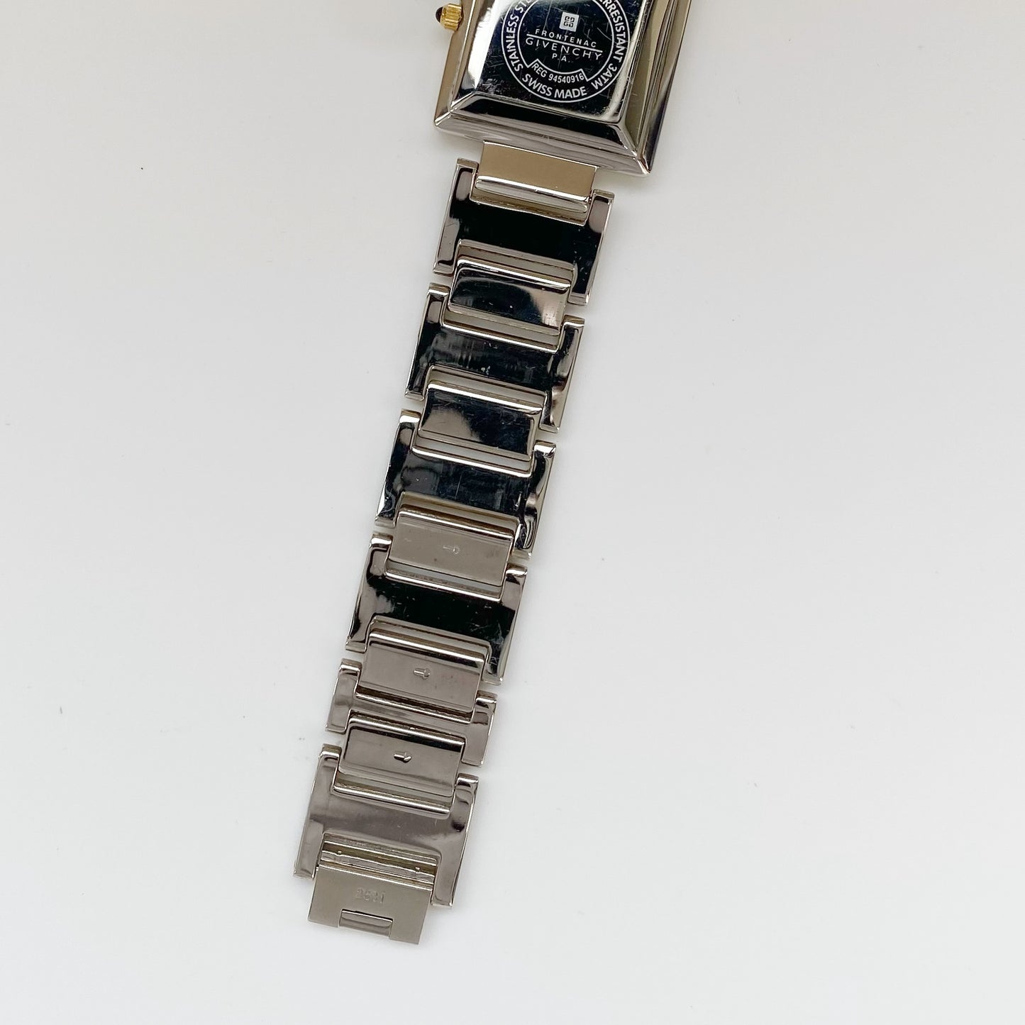 Givenchy 1990s Square Two Tone Watch