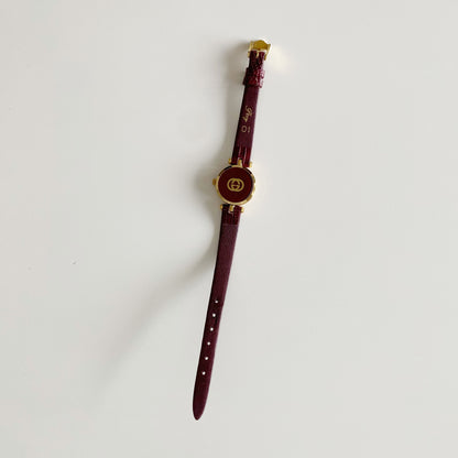 Gucci 1990s Round Dial Gold Plated Watch