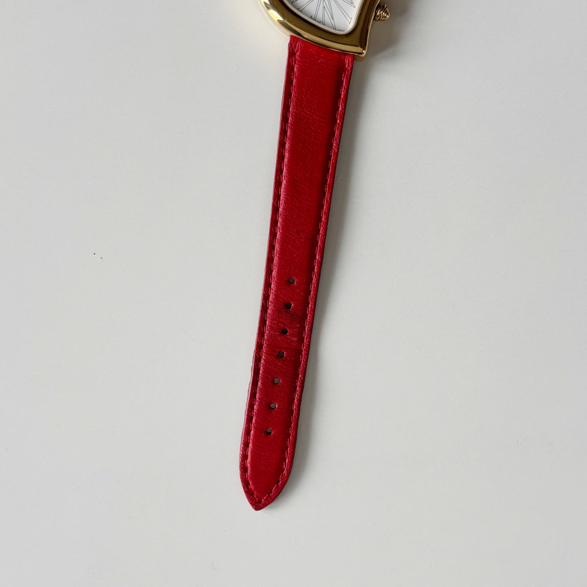 Yves Saint Laurent 1990s Heart Dial Gold Plated Red Watch