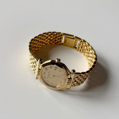 Dior 1990s Octagon Dial Gold Plated Watch