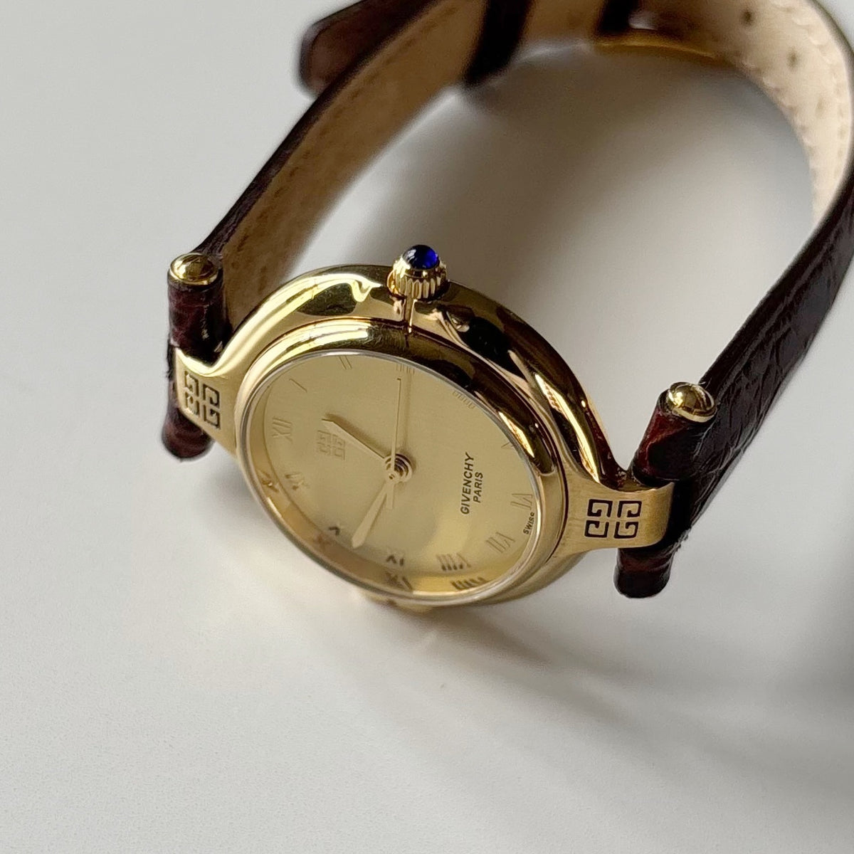 Givenchy 1990s Round Dial Gold Plated Watch