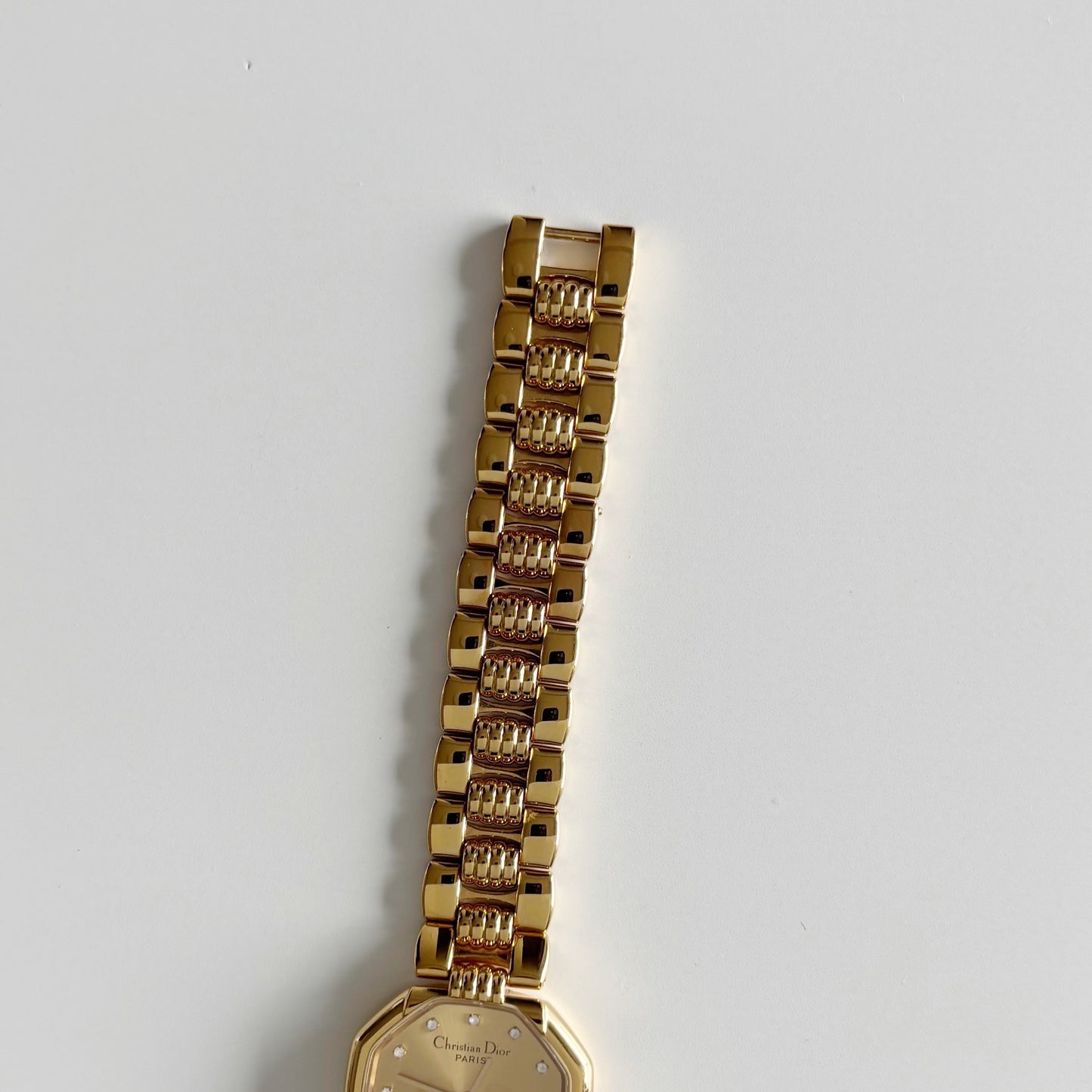 Dior 1990s Octagon Gold Plated Watch