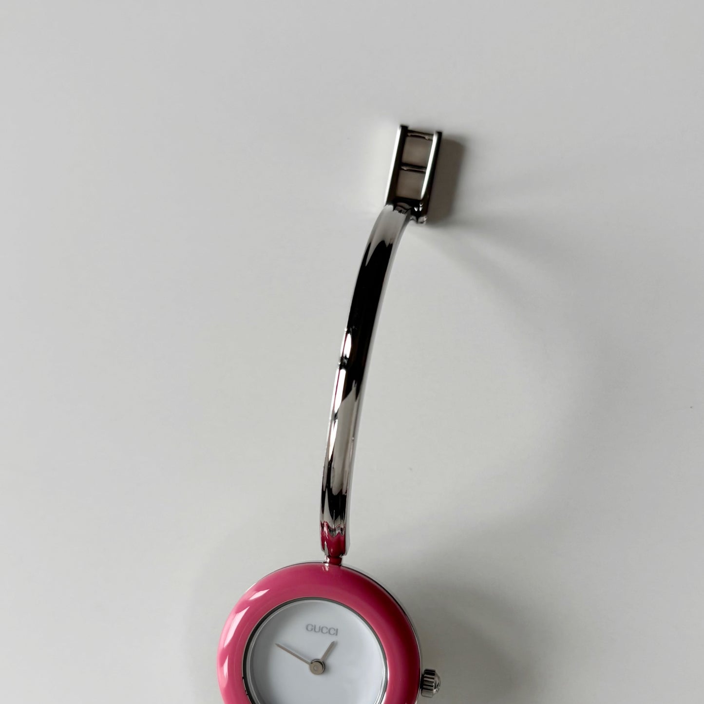 Gucci 1990s Interchangeable Bezel Stainless steel Bangle Watch with case, 12 bezels
