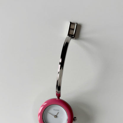 Gucci 1990s Interchangeable Bezel Stainless steel Bangle Watch with case, 12 bezels