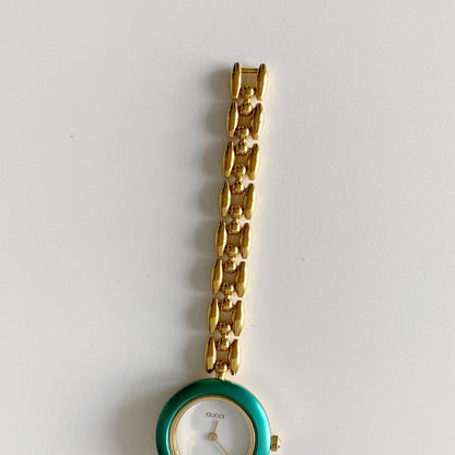 Gucci 1990s Interchangeable Bezel Gold Plated Watch with 6 bezels, case (160mm)