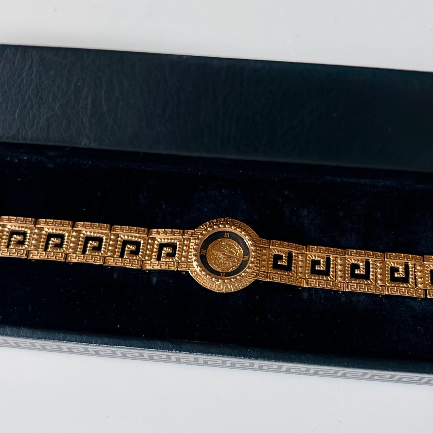 Gianni Versace Signature 1990s 18K Gold Plated Watch