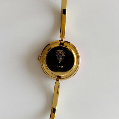 Gucci 1990s Interchangeable Bezel Gold Plated Bangle Watch with 12 bezels, case (Small)