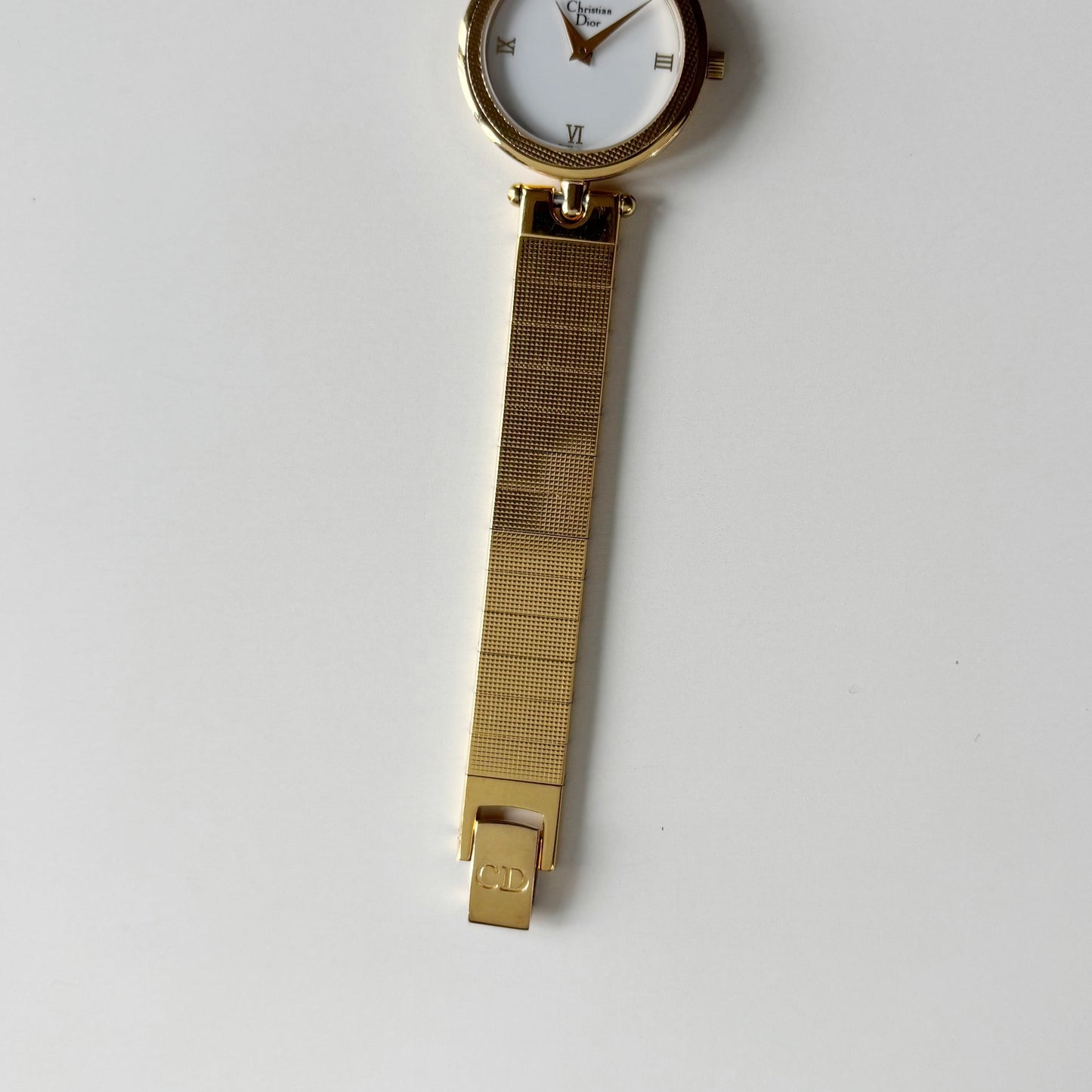 Dior 1990s Round Dial Gold Plated Watch