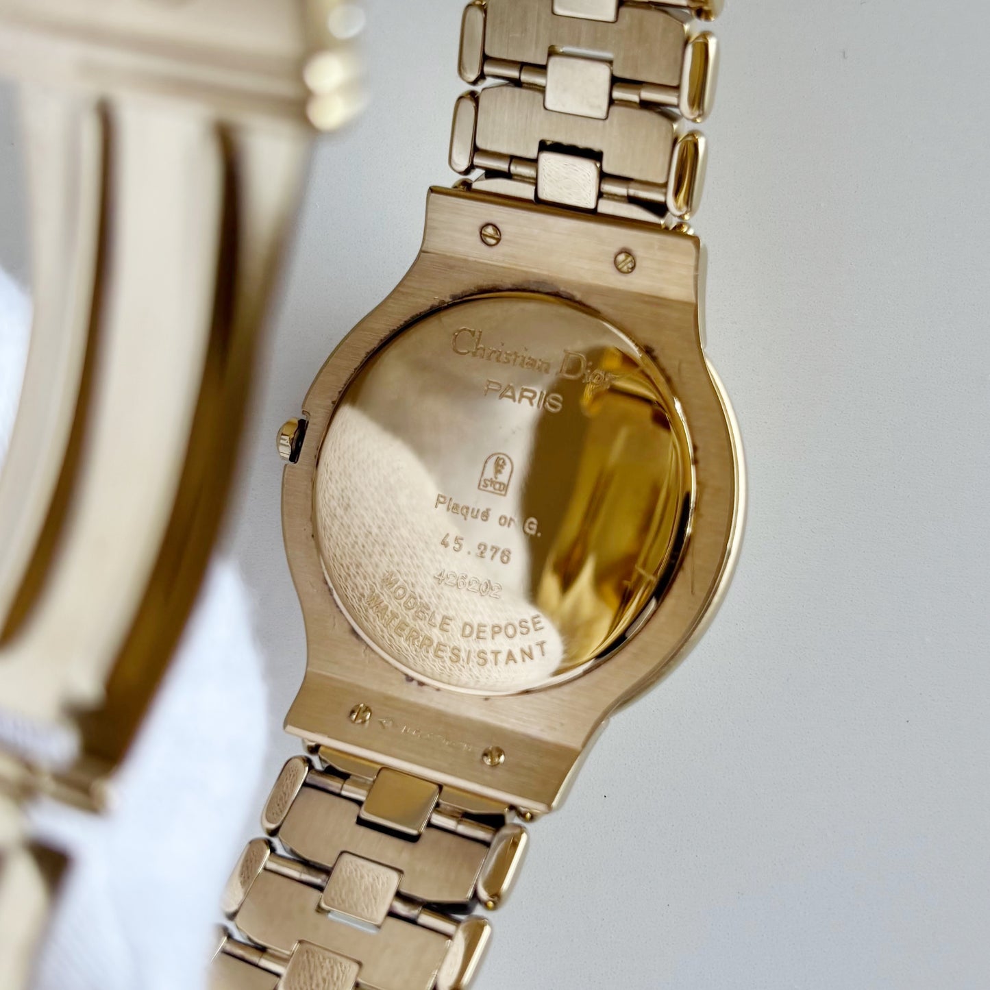 Dior 1990s Date Round Dial Gold Plated Watch (Large)