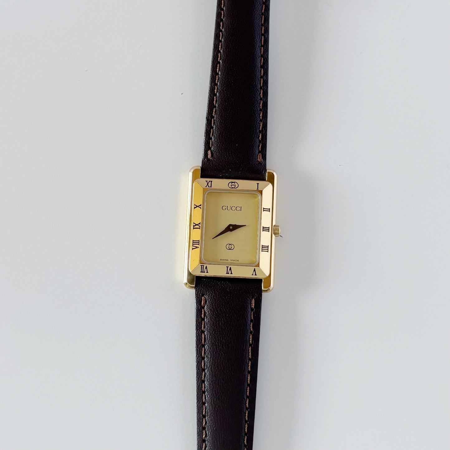 Gucci 1990s Gold Dial Tank Watch