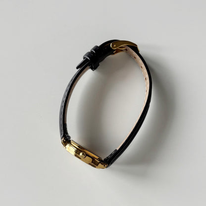 Celine 1980s Round Dial Gold Plated Watch
