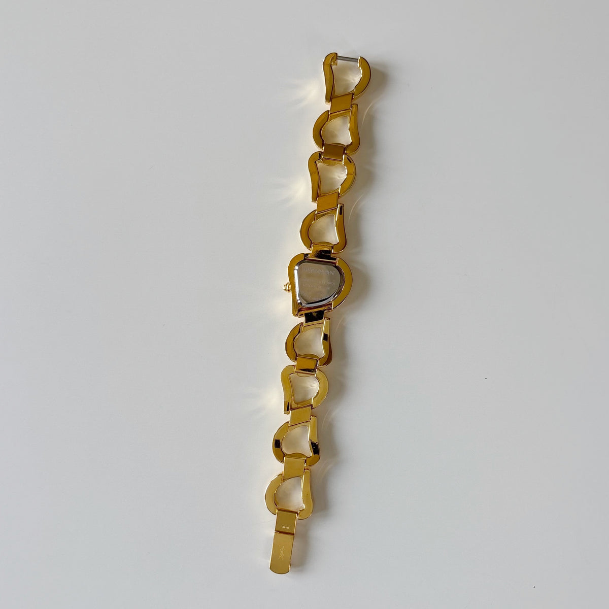 Yves Saint Laurent 1990s Heart  Dial Band Gold Plated Watch