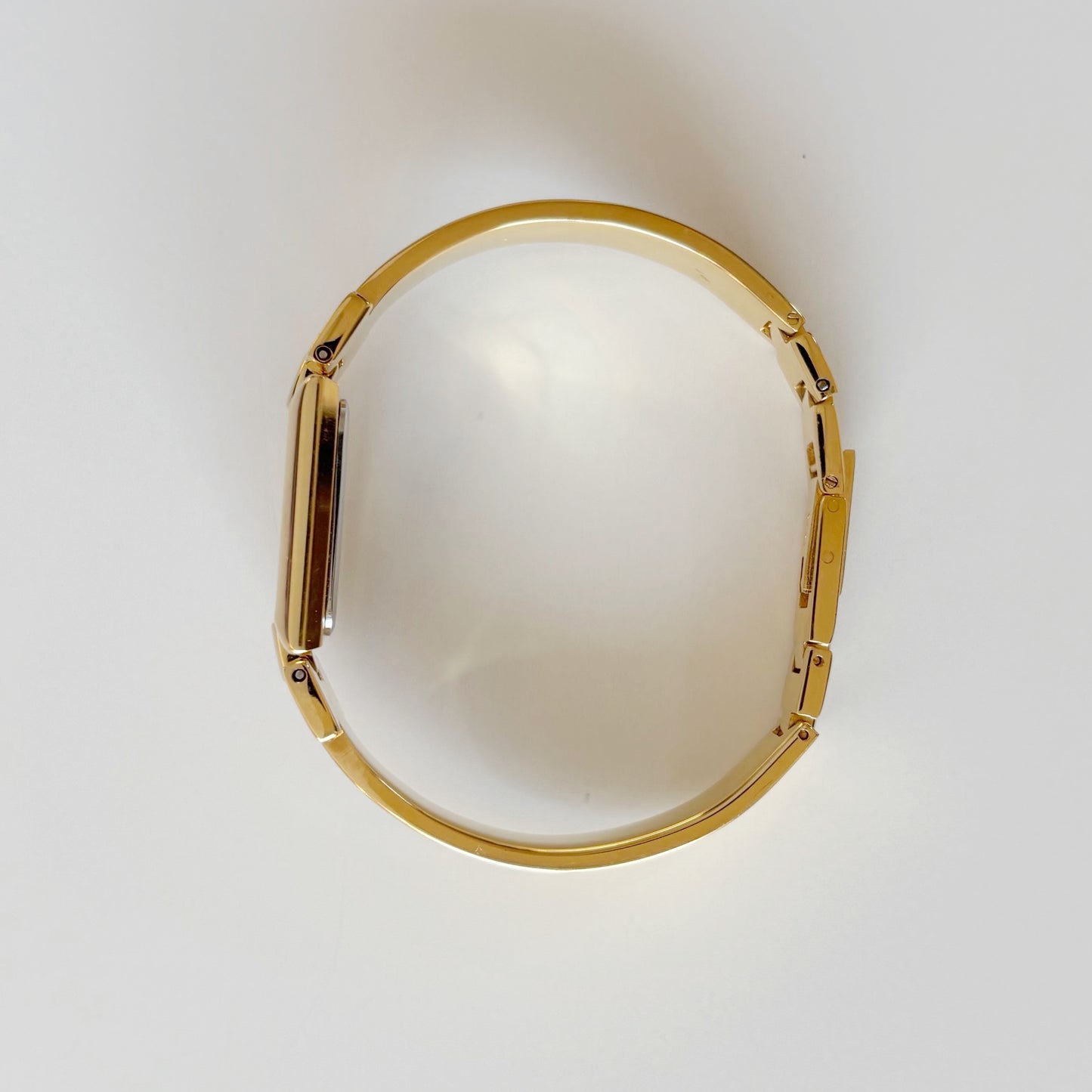 Givenchy 1990s Rectangular Dial Gold Plated Bangle Watch