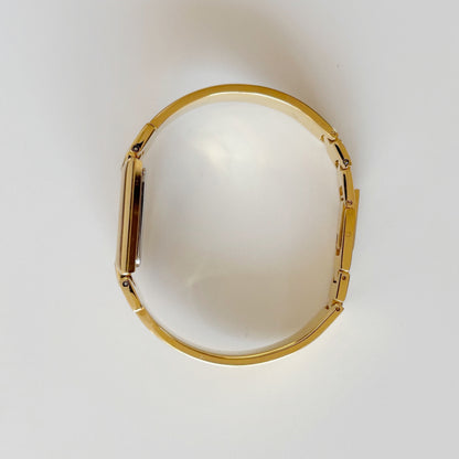 Givenchy 1990s Rectangular Dial Gold Plated Bangle Watch
