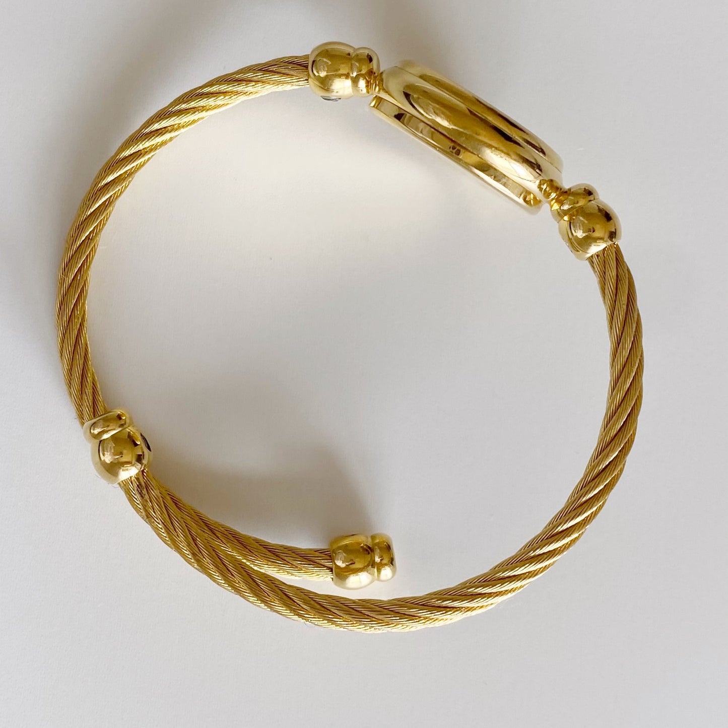 Gucci 1990s Seashell Dial Gold Plated Bangle Watch