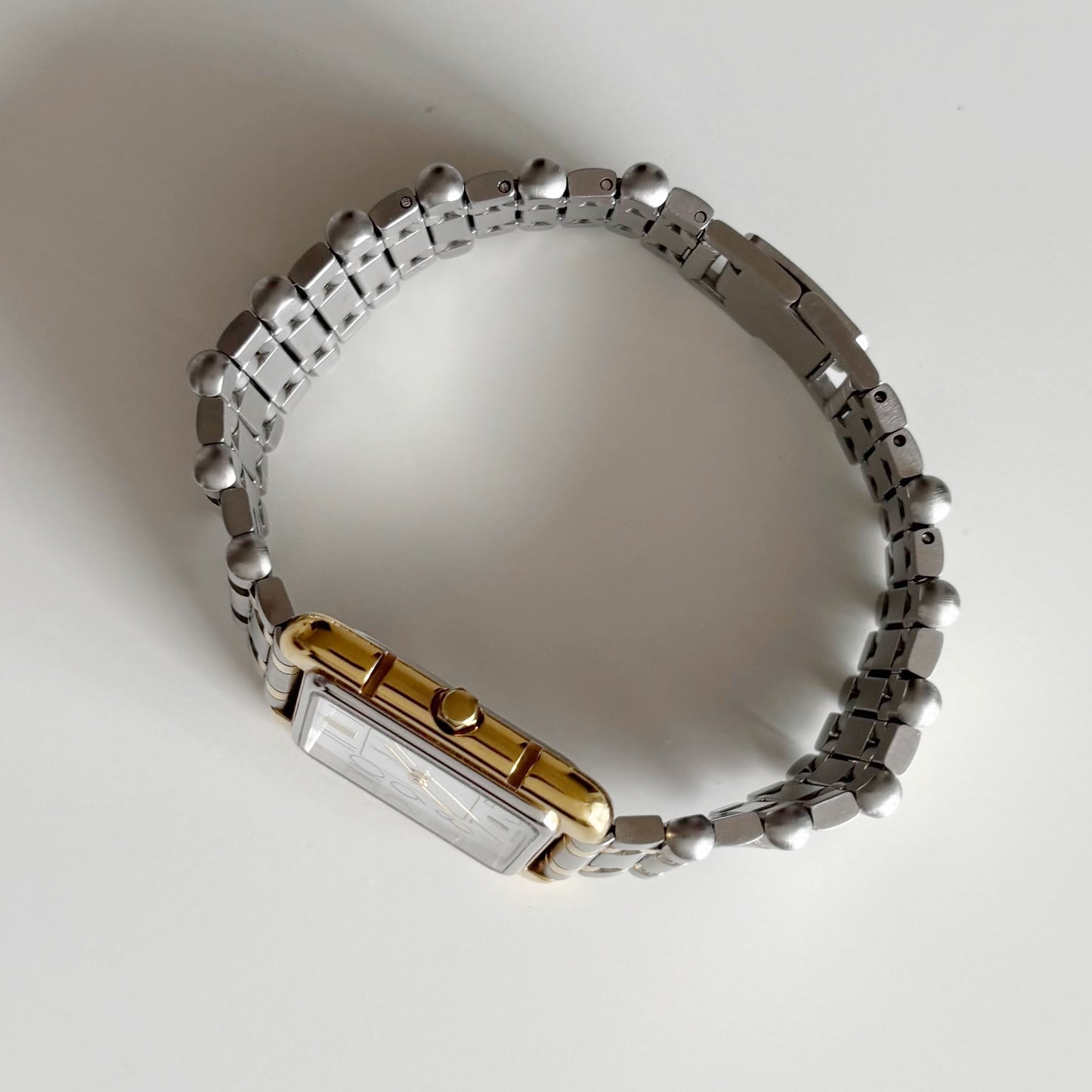 Yves Saint Laurent 1990s Square Dial Two Tone Watch