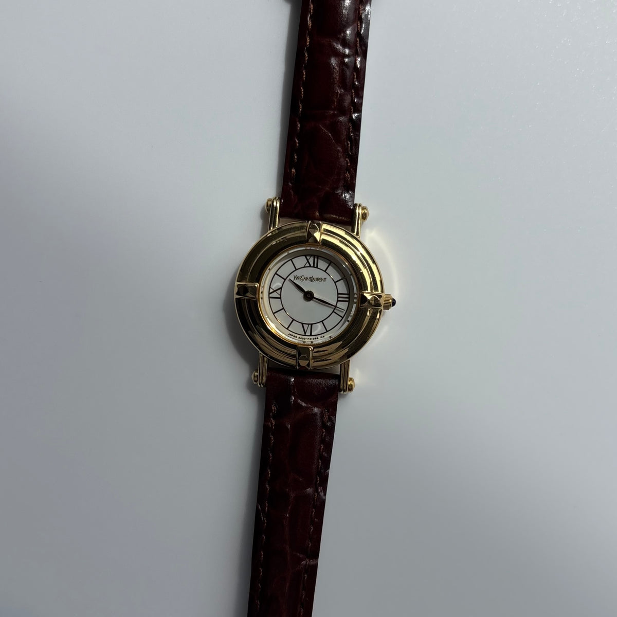 Yves Saint Laurent 1990s Round Dial Gold-Plated Watch