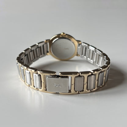 Yves Saint Laurent 1990s Round Dial Two Tone Watch
