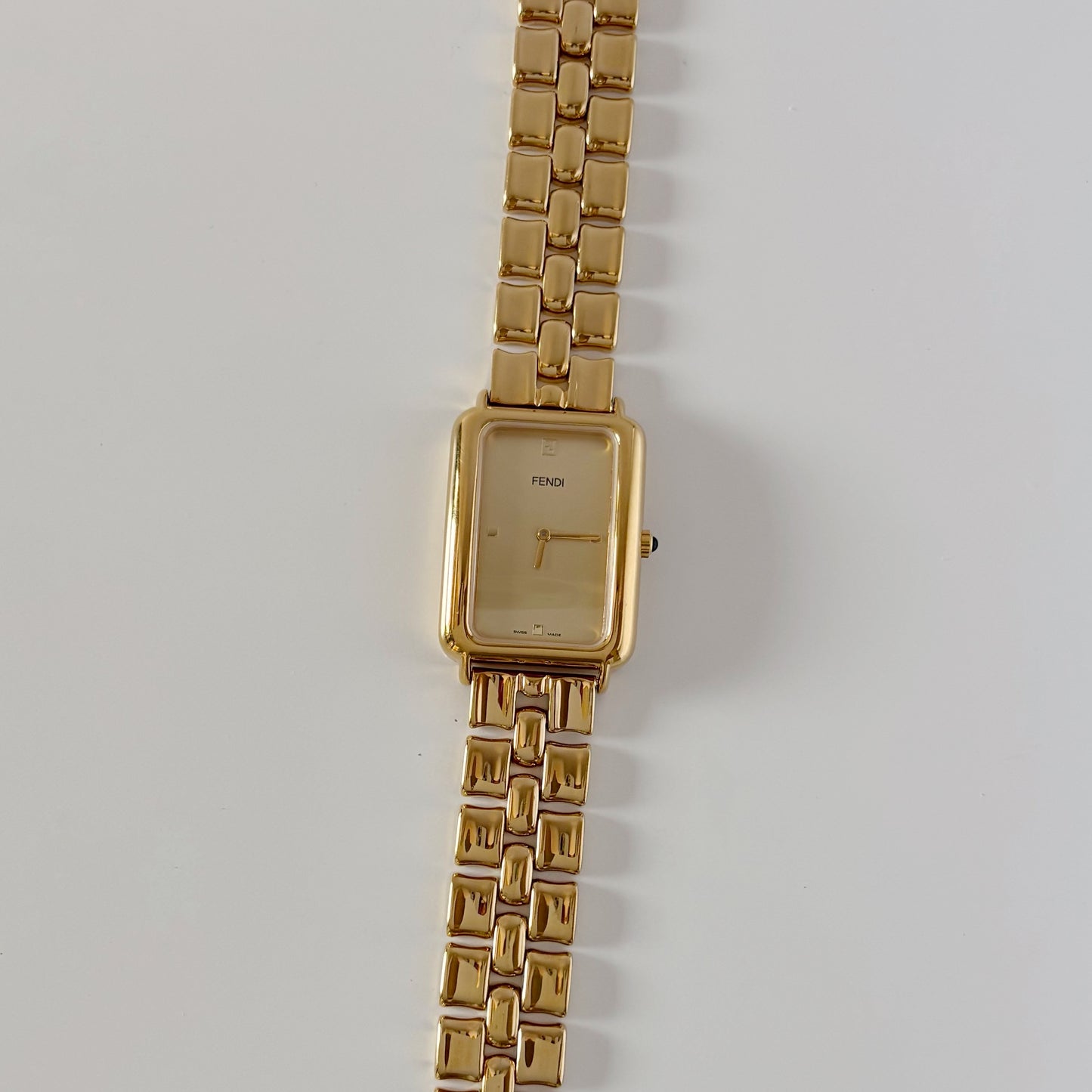 Fendi 1990s Tank Gold Plated Watch (Large)