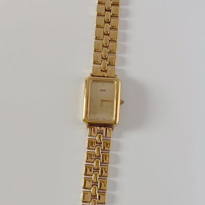 Fendi 1990s Tank Gold Plated Watch (Large)