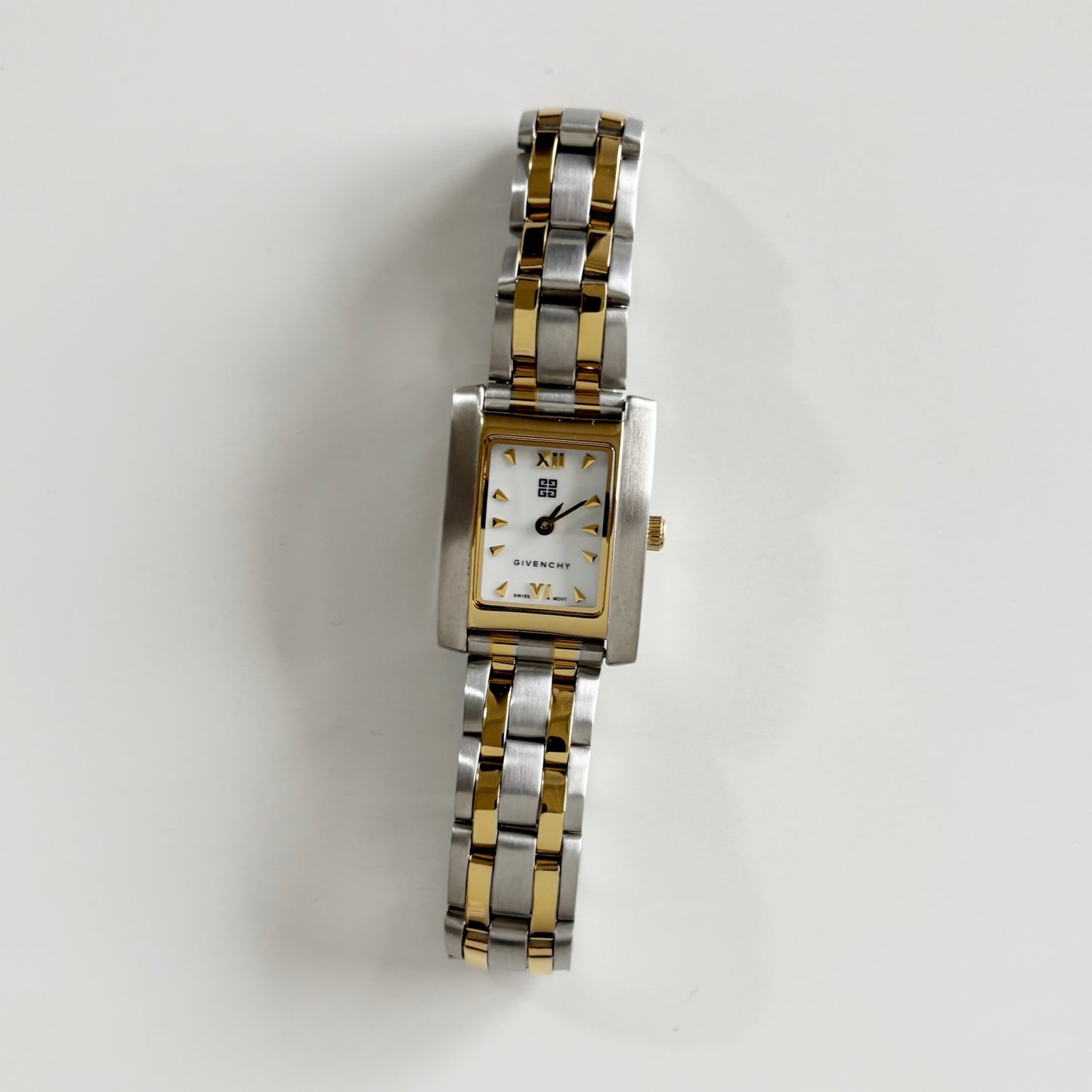 Givenchy 1990s Tank Two Tone Watch