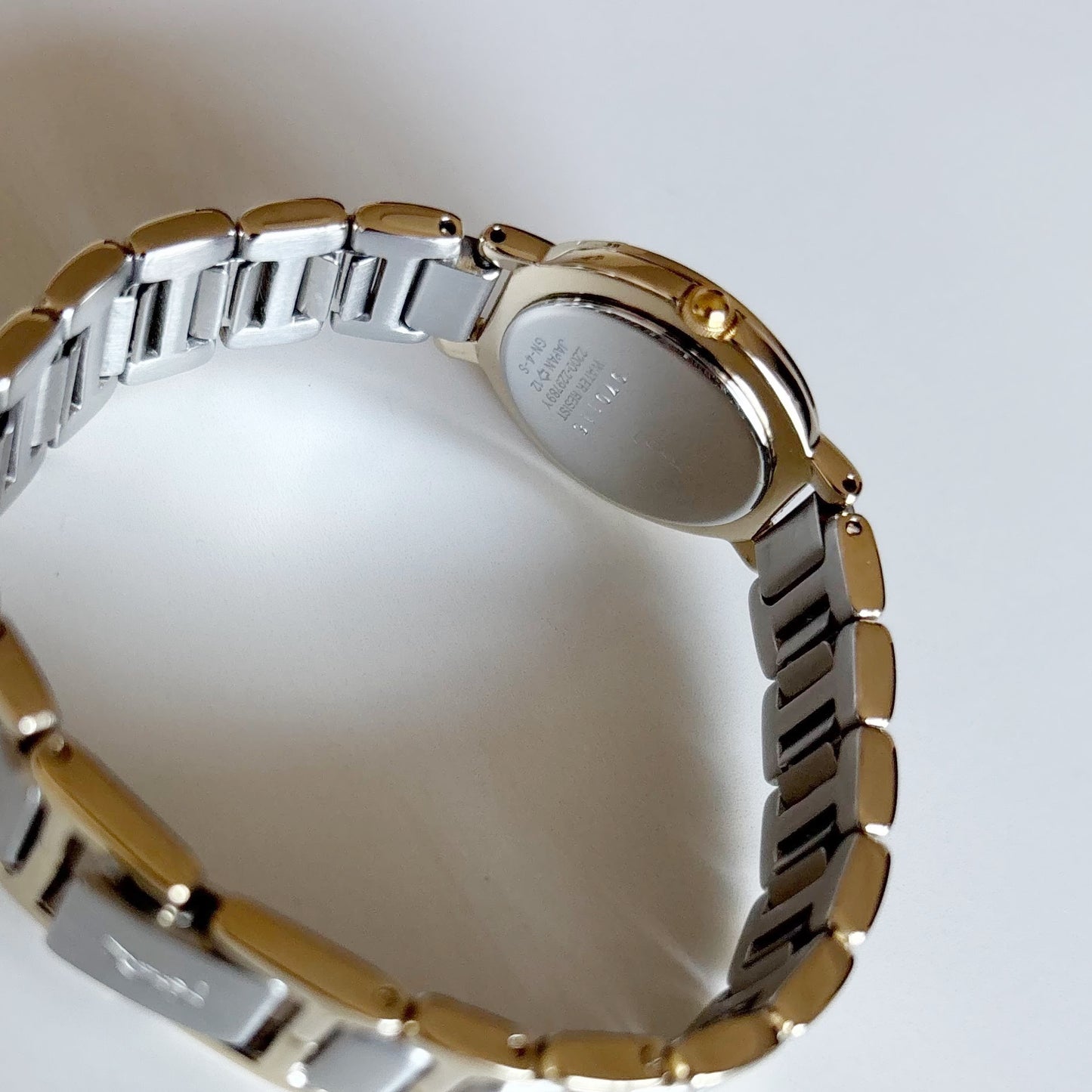 Yves Saint Laurent 1990s Black Round Dial Two Tone Watch