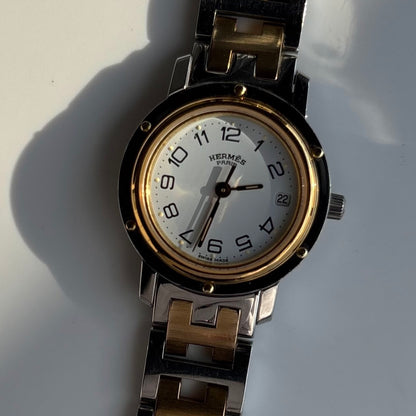 Hermes 1990s Clipper Two Tone Watch